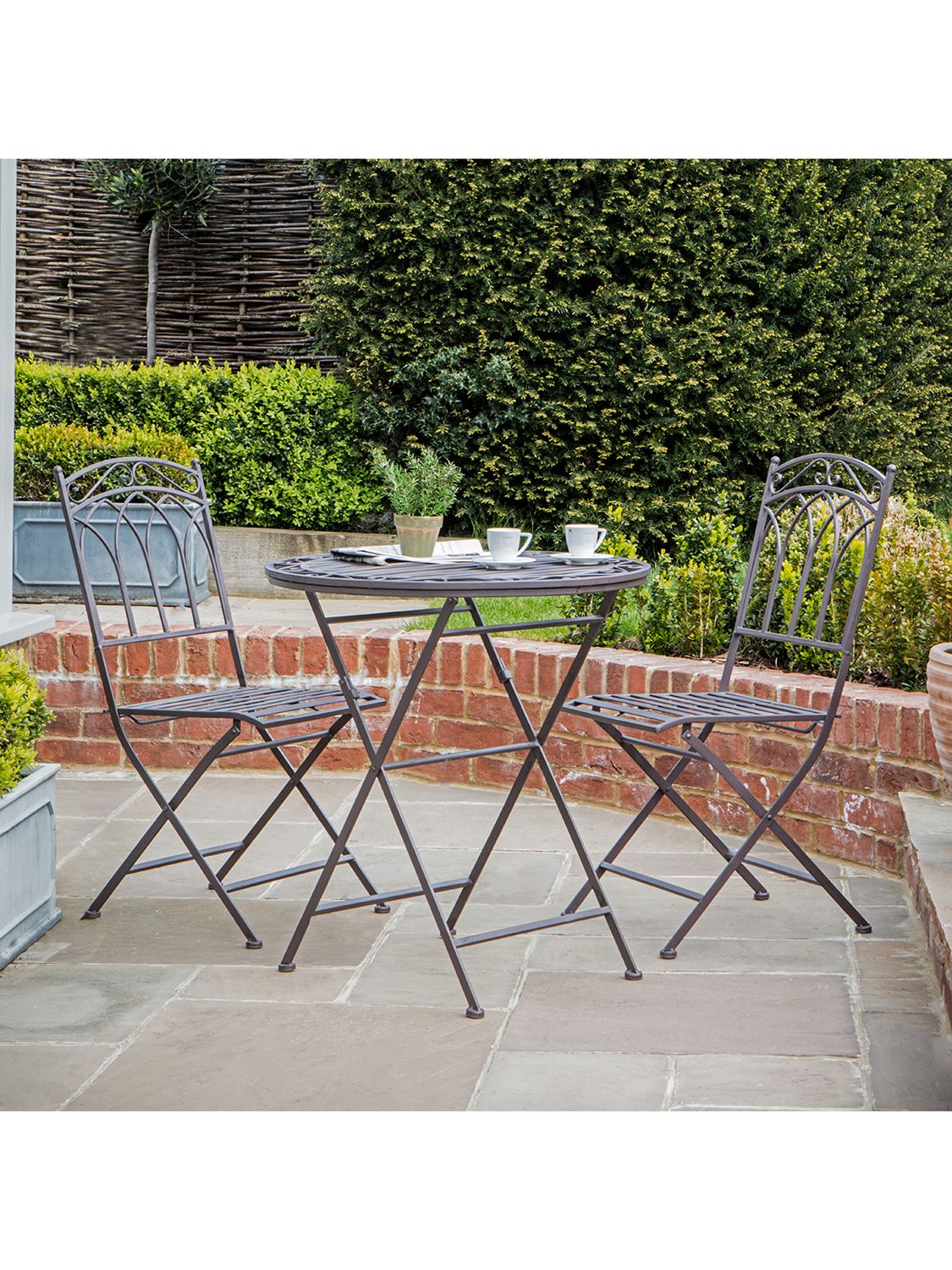 Photo of Gallery direct aventino folding metal garden bistro table & set