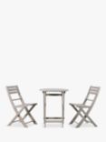 Gallery Direct Sacra 2-Seater Acacia Wood Folding Garden Bistro Table & Chairs Set, Whitewash
