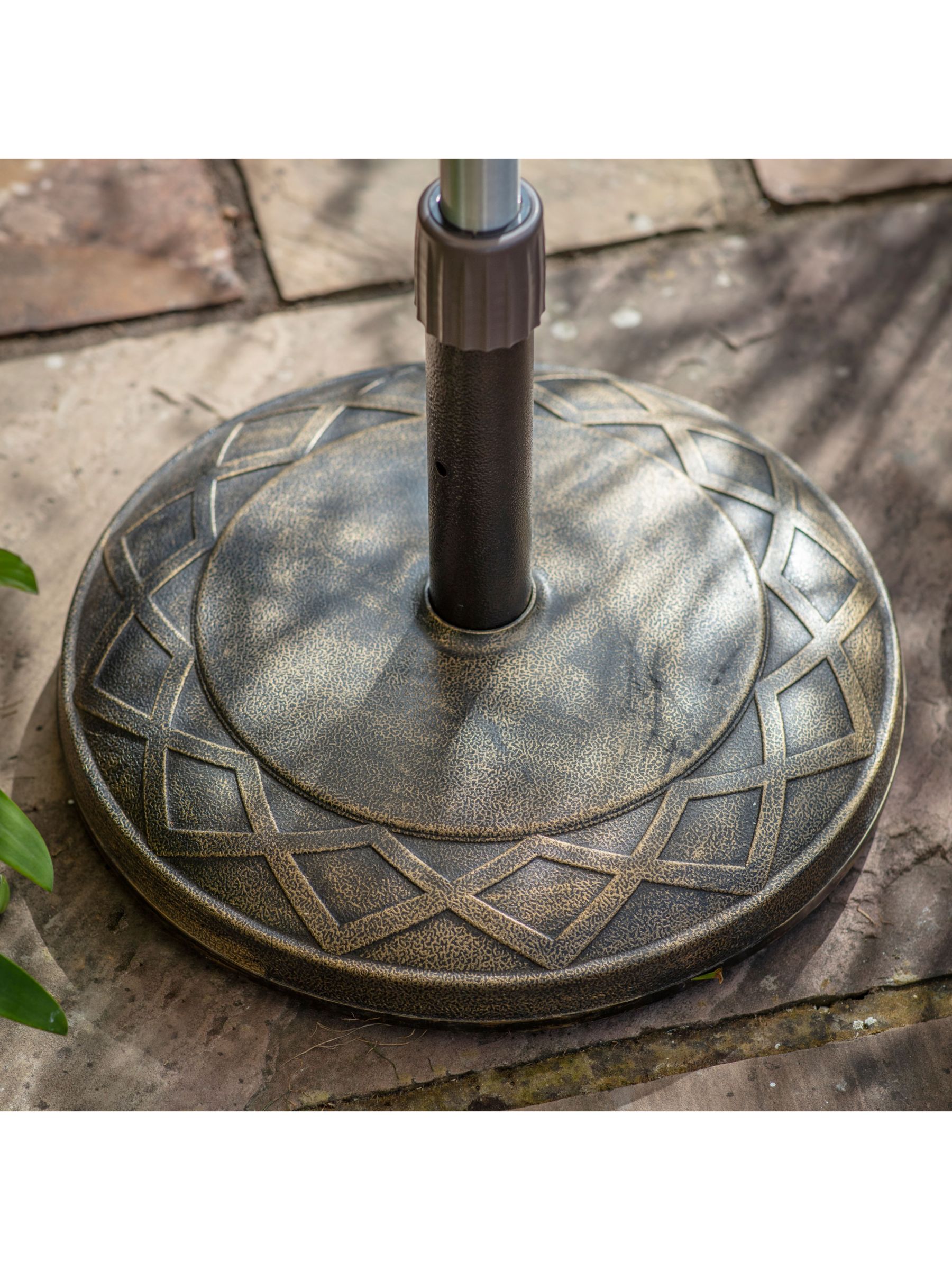 Photo of Gallery direct viali parasol base weight 20kg aged brass
