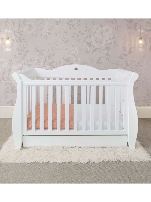 Boori Sleigh Royale Cotbed with Mattress White