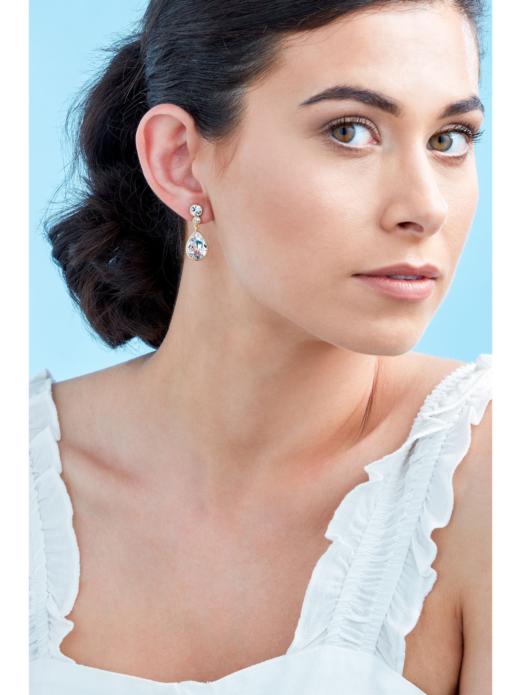 Buy Emma Holland Teardrop Austrian Crystal Clip-On Drop Earrings Online at johnlewis.com