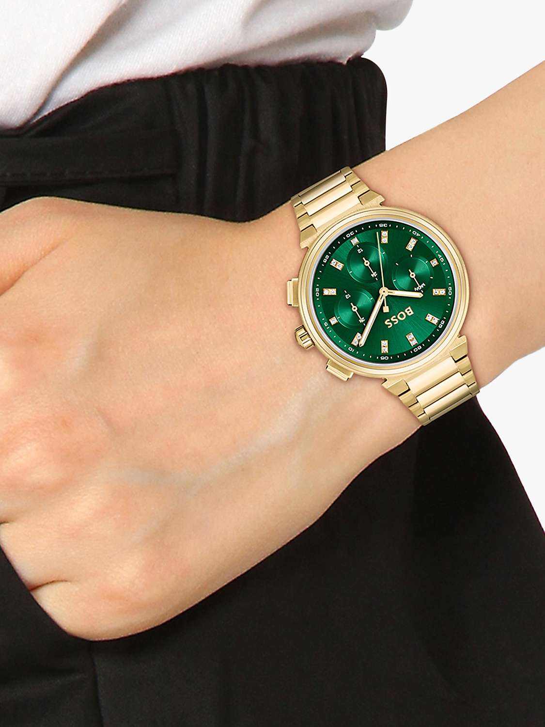 Buy BOSS Women's One Chronohraph Day Bracelet Strap Watch Online at johnlewis.com