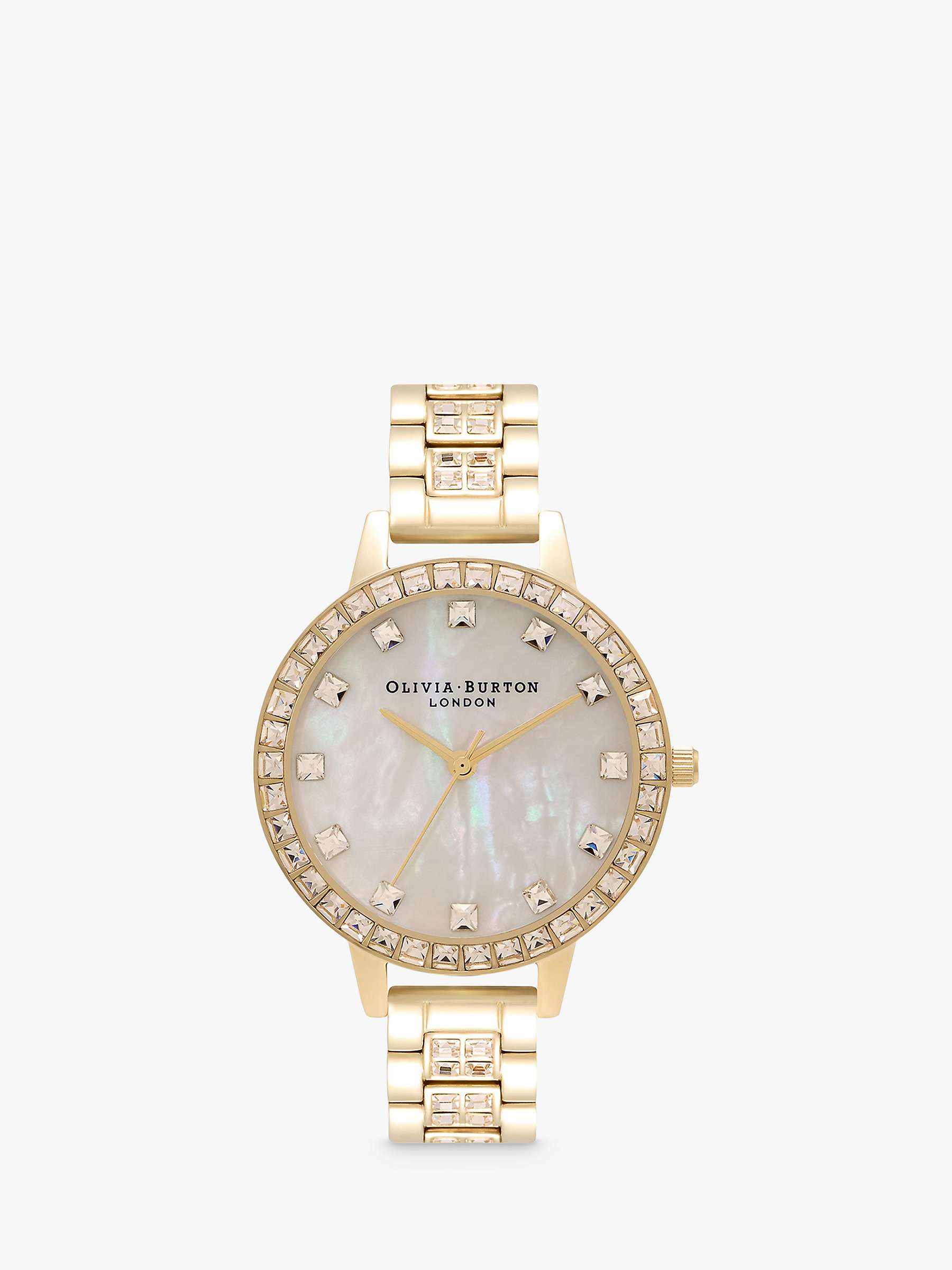 Buy Olivia Burton OB16MOP33 Women's Treasure Crystal Bracelet Strap Watch, Gold/Mother of Pearl Online at johnlewis.com