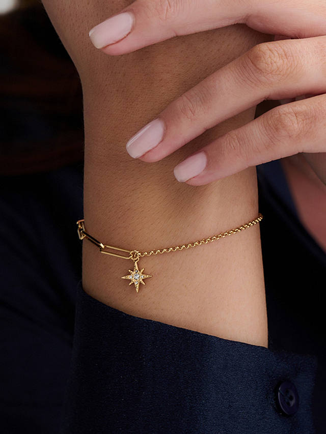 Olivia Burton Celestial North Star Mismatch Chain Bracelet, Gold