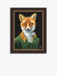 Louise Brown - 'Dapper Fox' Framed Print, Green/Multi
