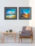 John Lewis Anna Schofield 'Cornish Coast & Amazing Sunset' Framed Print, Set of 2, 53 x 53cm, Blue/Multi