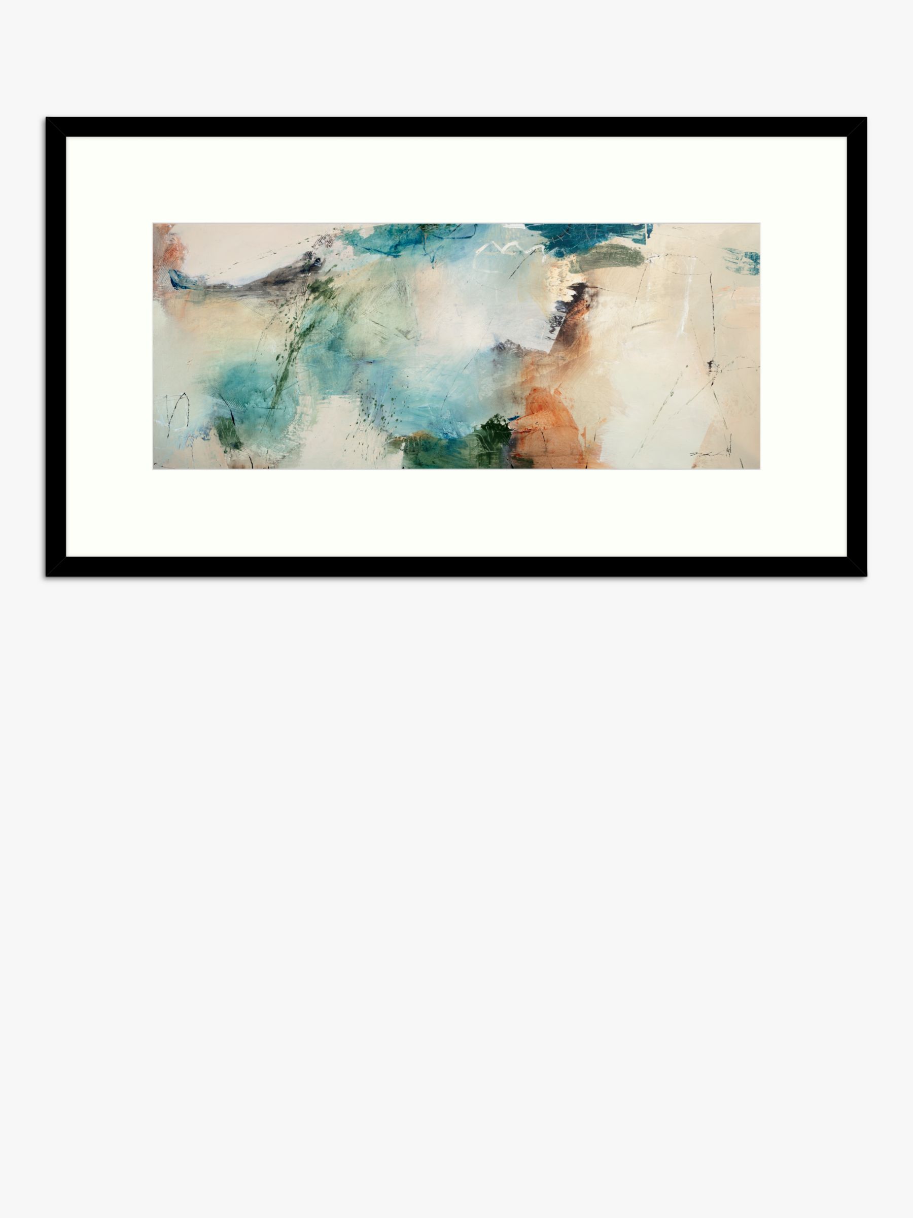 Natasha Barnes - 'Evergreen' Abstract Framed Print & Mount, 64.5 x 114.5cm, Green/Multi