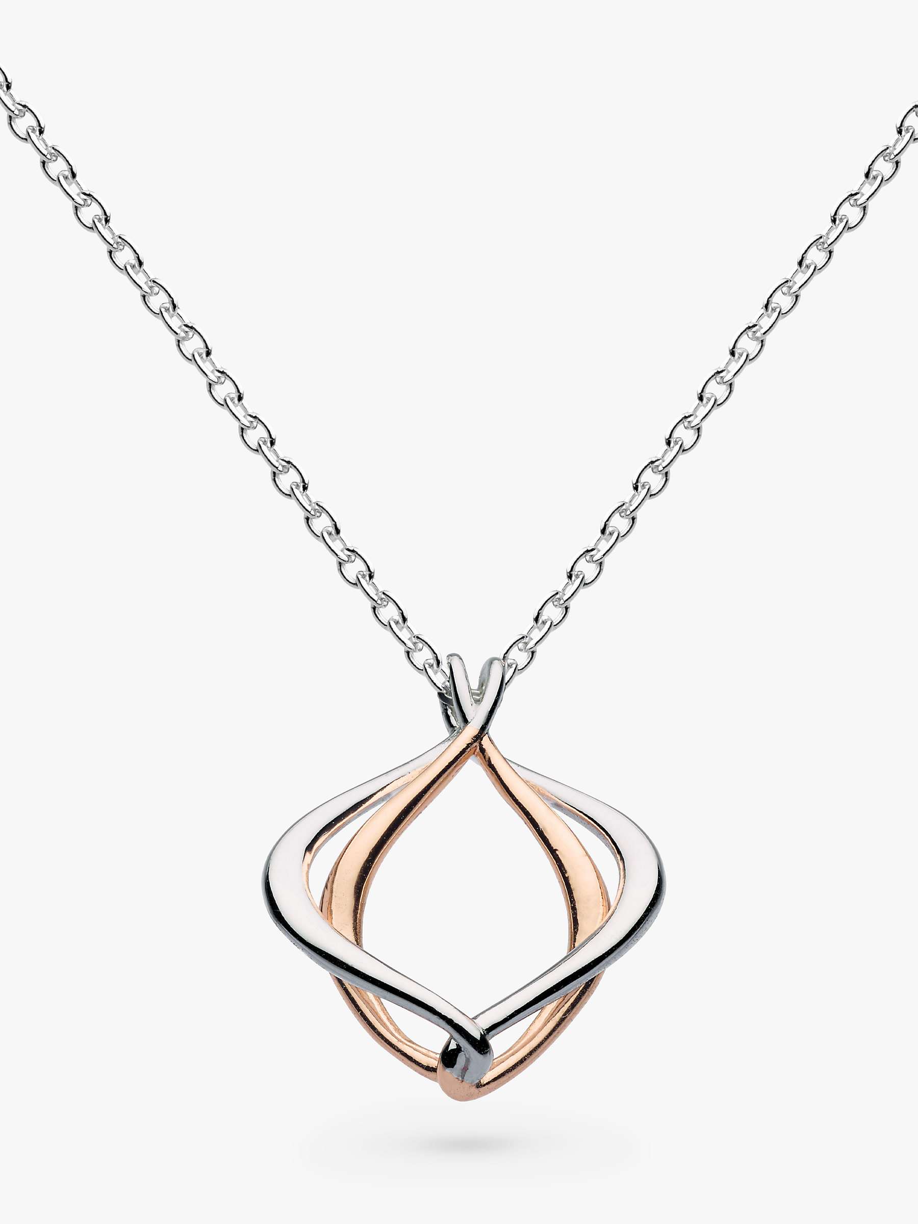 Buy Kit Heath Entwine Alicia Pendant Necklace, Silver/Rose Gold Online at johnlewis.com