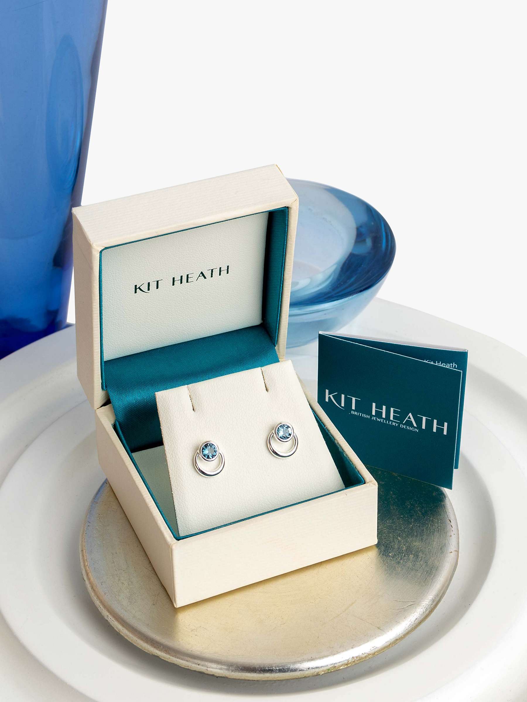 Buy Kit Heath Bevel Cirque London Stud Earrings, Silver/Blue Topaz Online at johnlewis.com