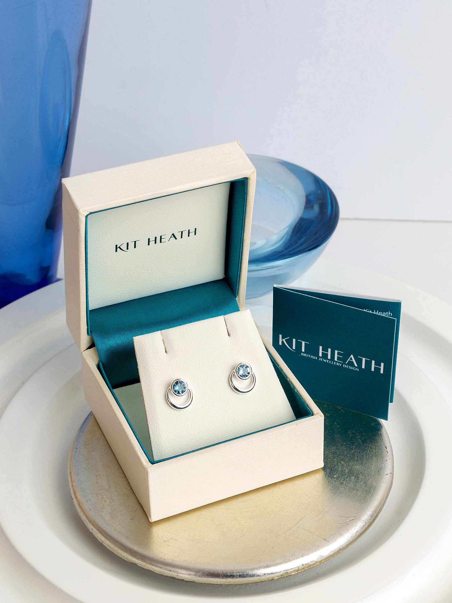 Buy Kit Heath Bevel Cirque London Stud Earrings, Silver/Blue Topaz Online at johnlewis.com