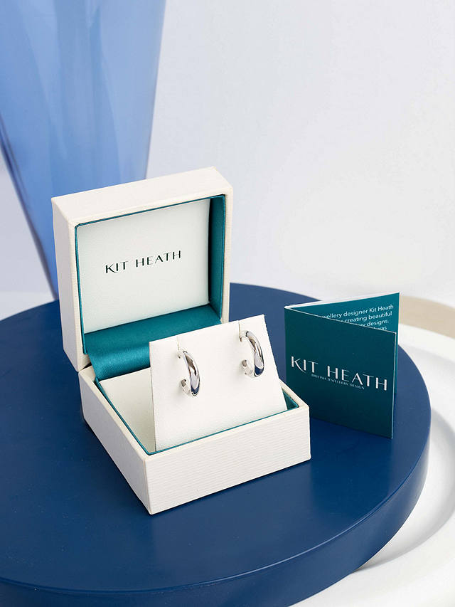 Kit Heath Bevel Cirque Semi Hoop Earrings, Silver