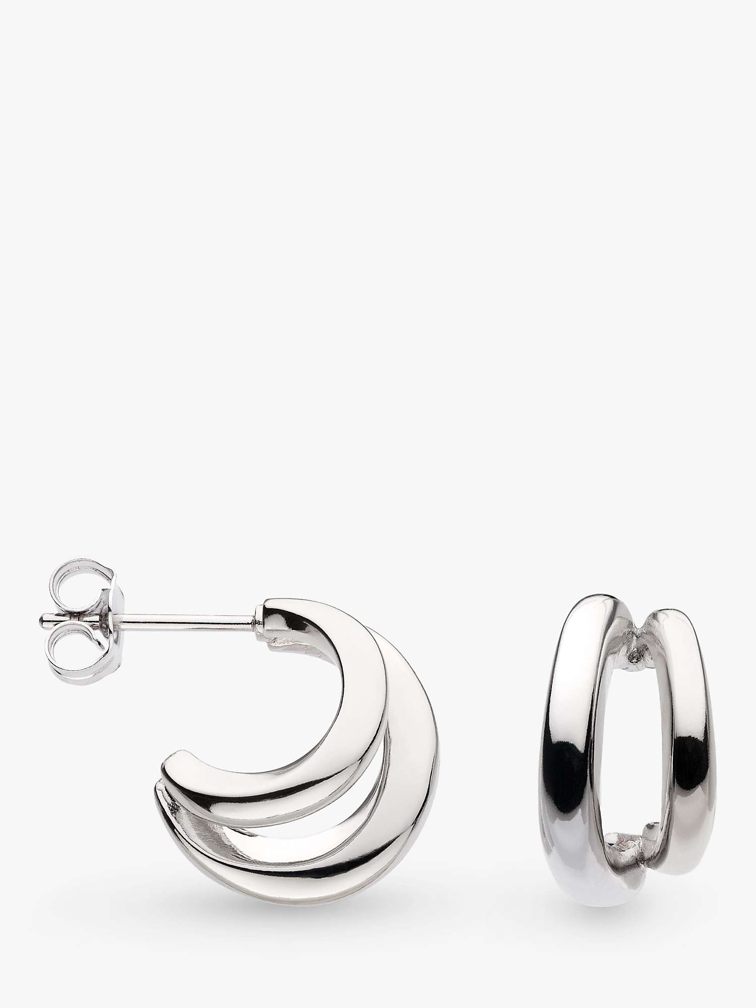 Buy Kit Heath Bevel Cirque Link Double Semi Hoop Earrings, Silver Online at johnlewis.com