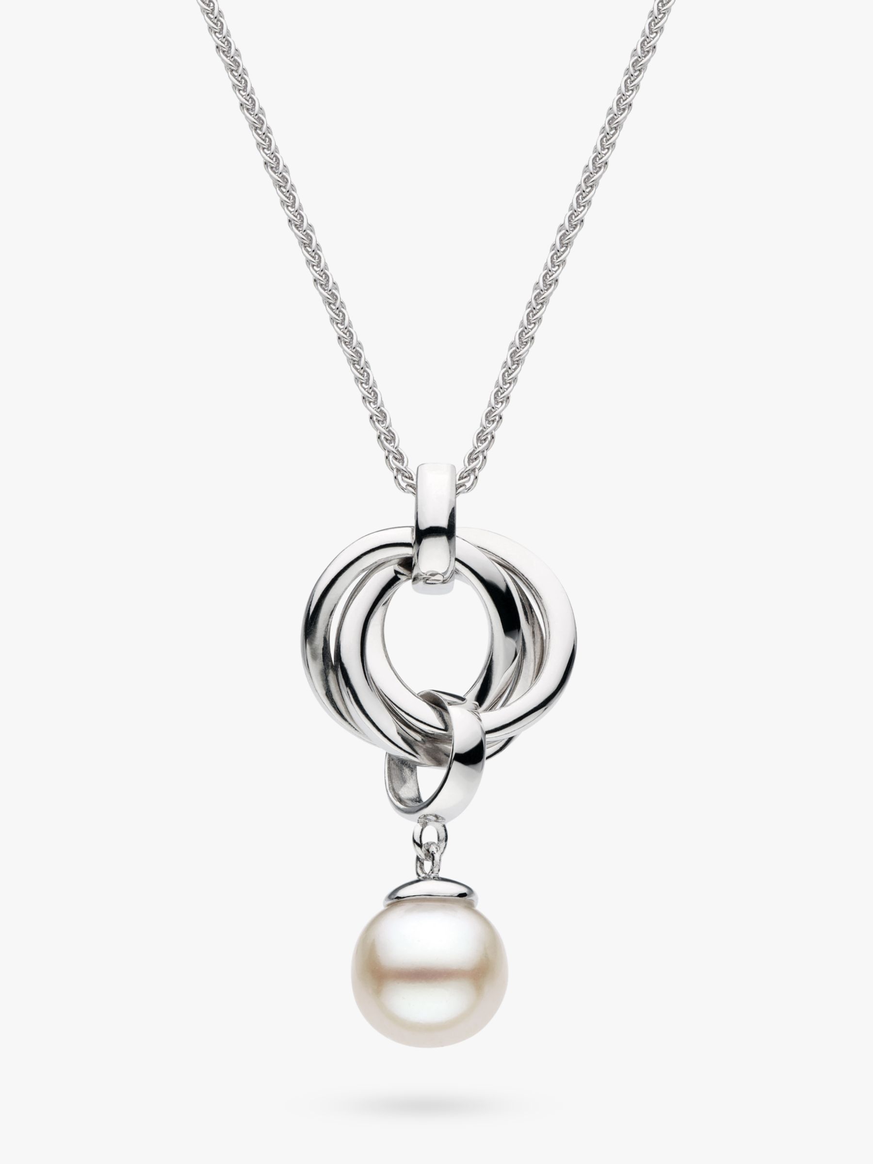 Kit Heath Bevel Trilogy Pearl Freshwater Pearl Pendant Necklace, Silver ...