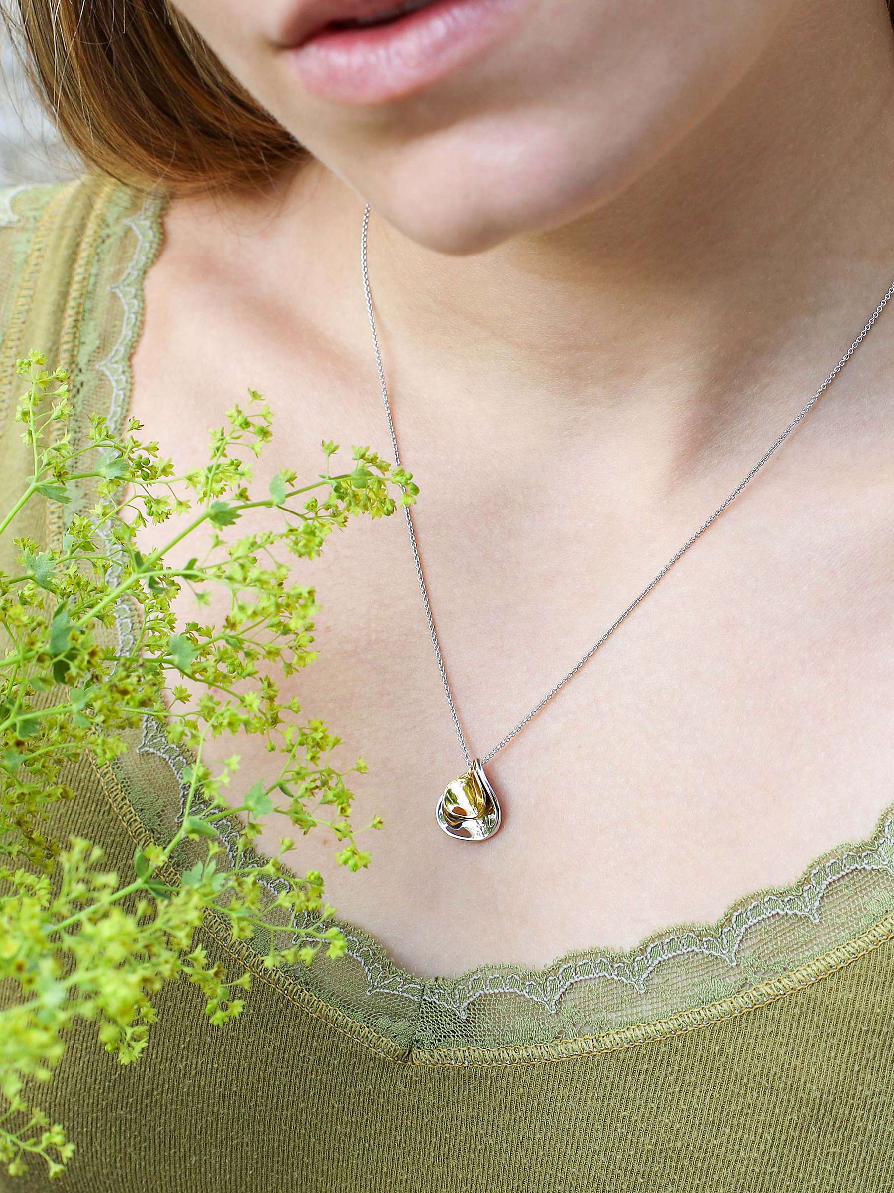 Buy Kit Heath Blossom Enchanted Petal Pendant Necklace, Silver/Gold Online at johnlewis.com