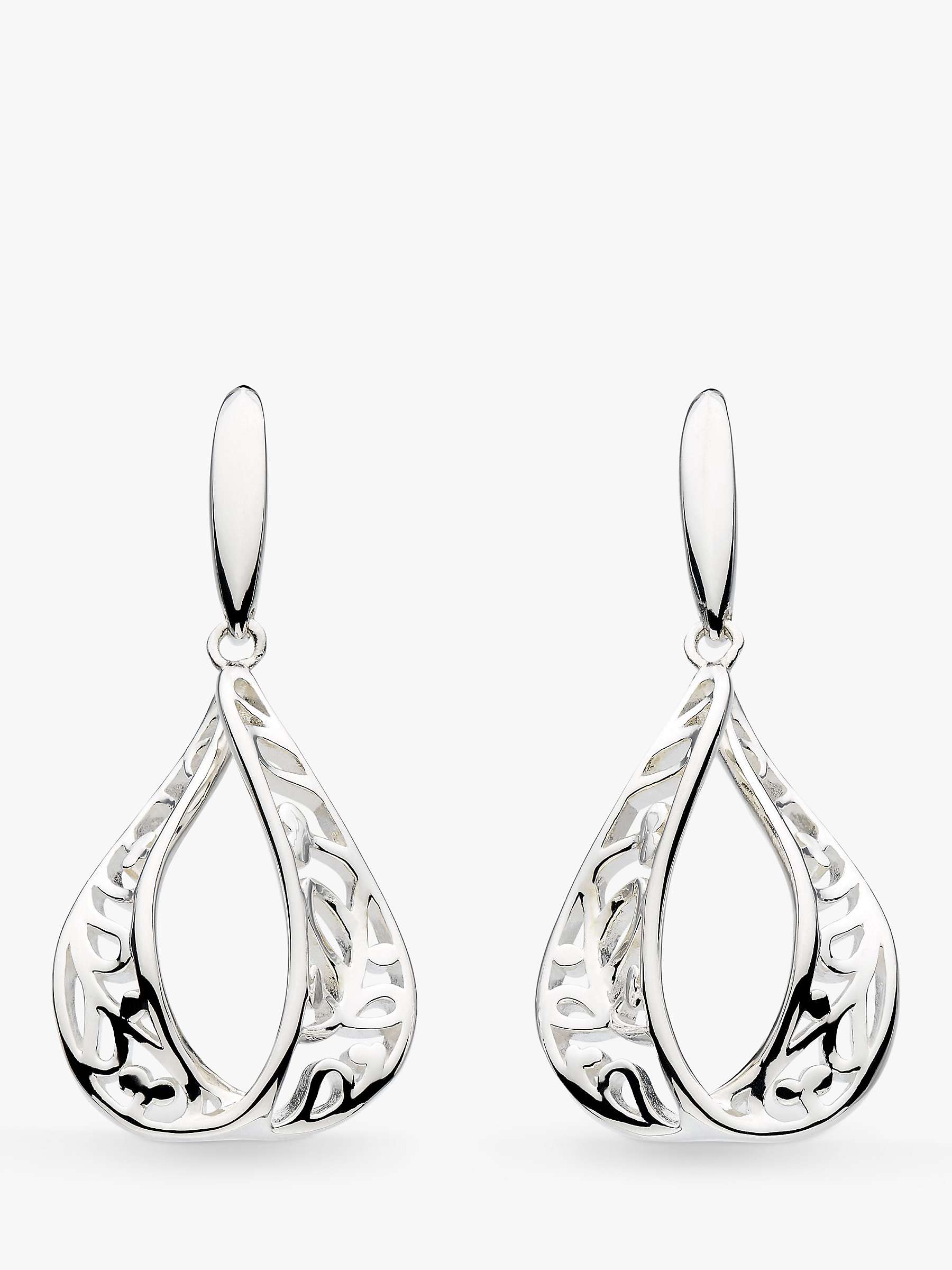 Buy Kit Heath Blossom Flourish Loupe Drop Earrings, Silver Online at johnlewis.com