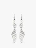 Kit Heath Blossom Flourish Twist Drop Earrings, Silver