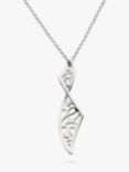 Kit Heath Blossom Flourish Twist Pendant Necklace, Silver
