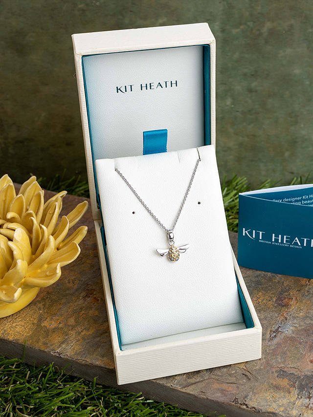 Kit Heath Blossom Flyte Honey Bee Mini Pendant Necklace, Silver/Gold