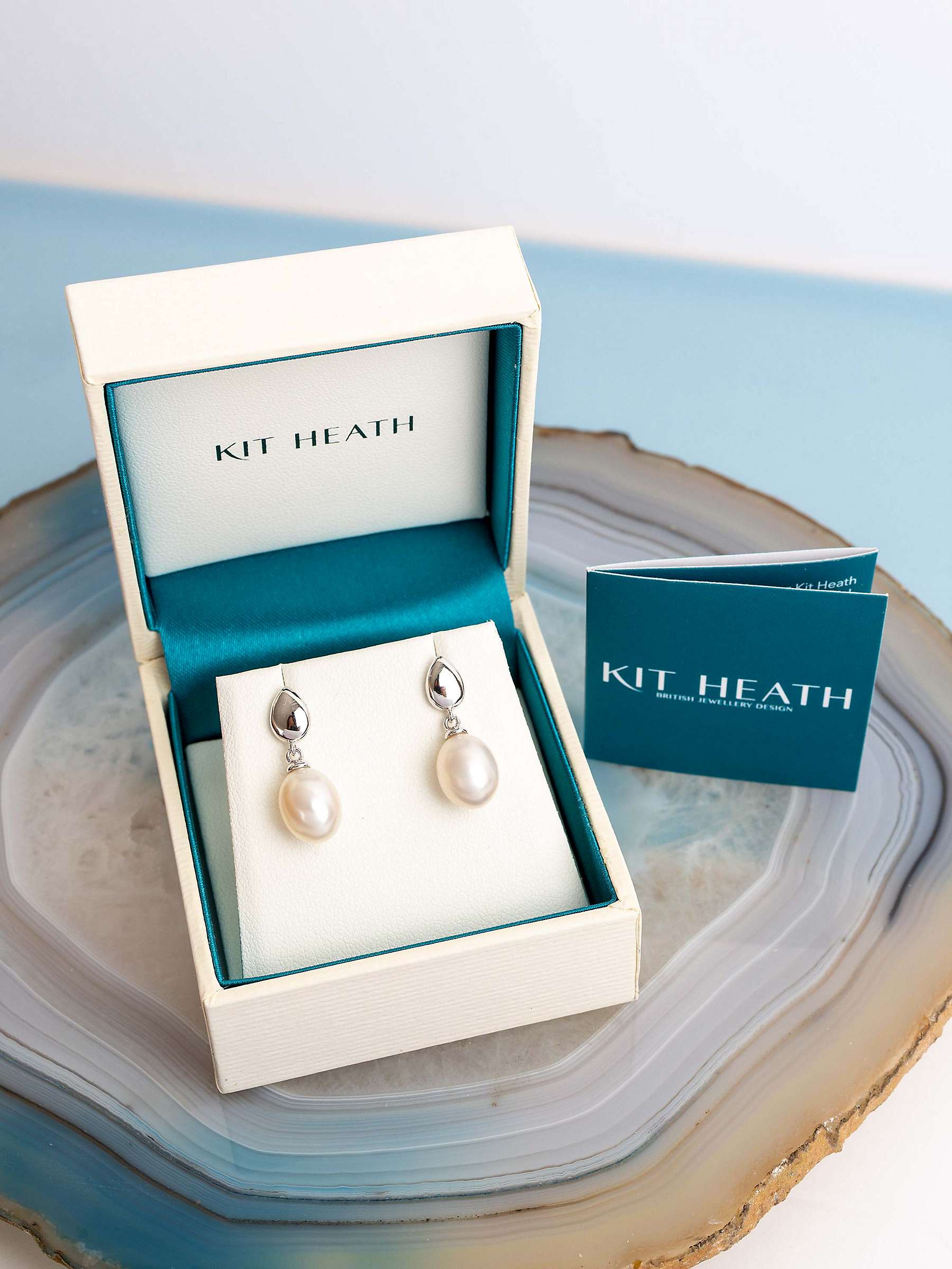 Buy Kit Heath Coast Pebble Freshwater Pearl Drop Earrings, Silver/White Online at johnlewis.com