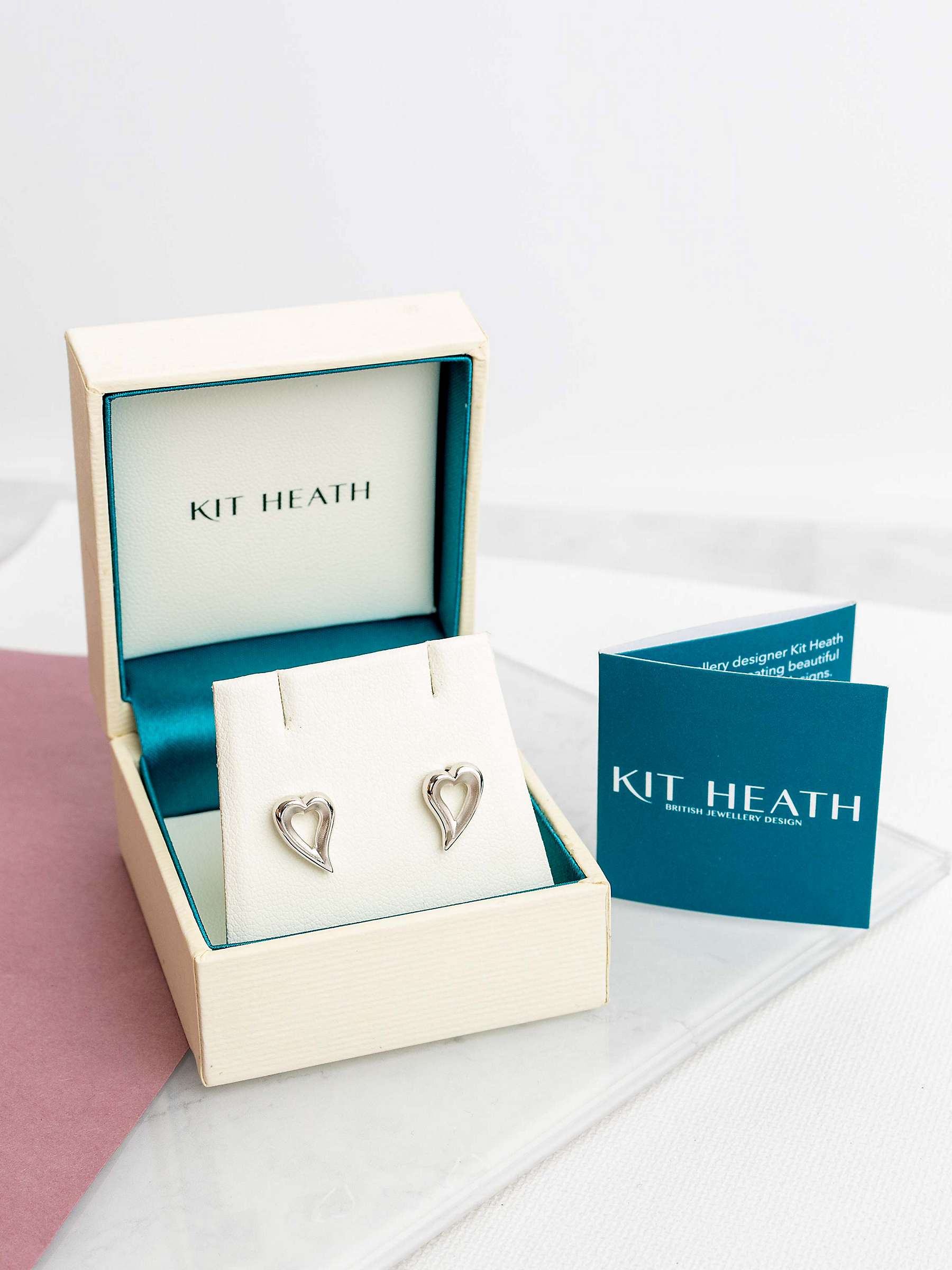 Buy Kit Heath Desire Love Story Small Heart Stud Earrings, Silver Online at johnlewis.com