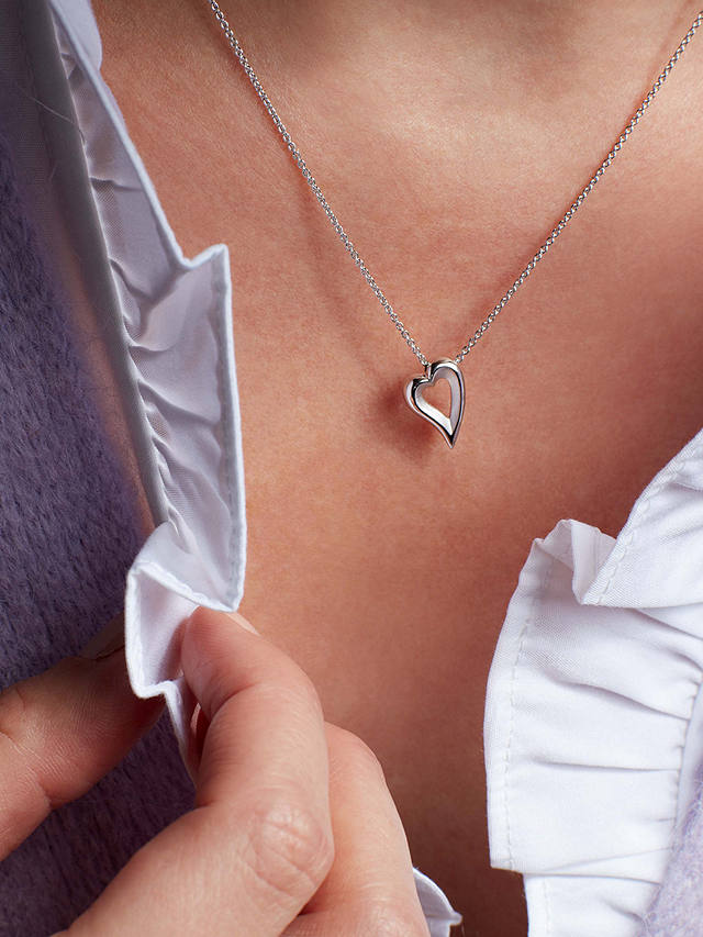 Kit Heath Desire Love Story Heart Pendant Necklace, Silver