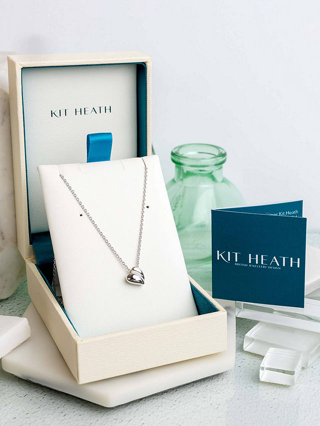 Kit Heath Blossom Heart Pendant Necklace, Silver