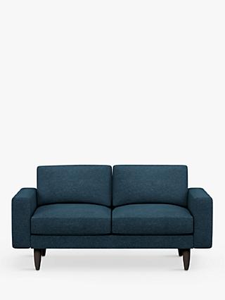 Rise Range, Hutch Rise Block Arm Small 2 Seater Sofa, Dark Leg, Textured Weave Aegean