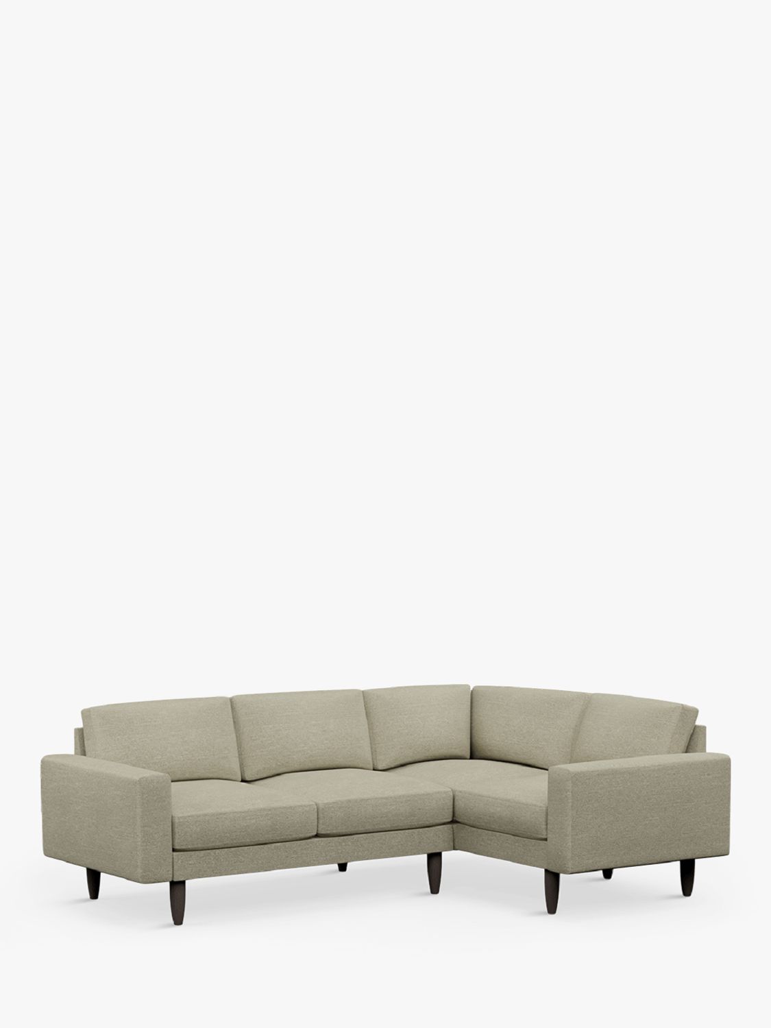 Rise Range, Hutch Rise Block Arm 4 Seater Corner Sofa, Dark Leg, Textured Weave Oatmeal