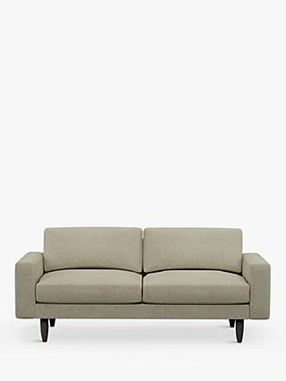 Rise Range, Hutch Rise Block Arm Large 3 Seater Sofa, Dark Leg, Textured Weave Oatmeal