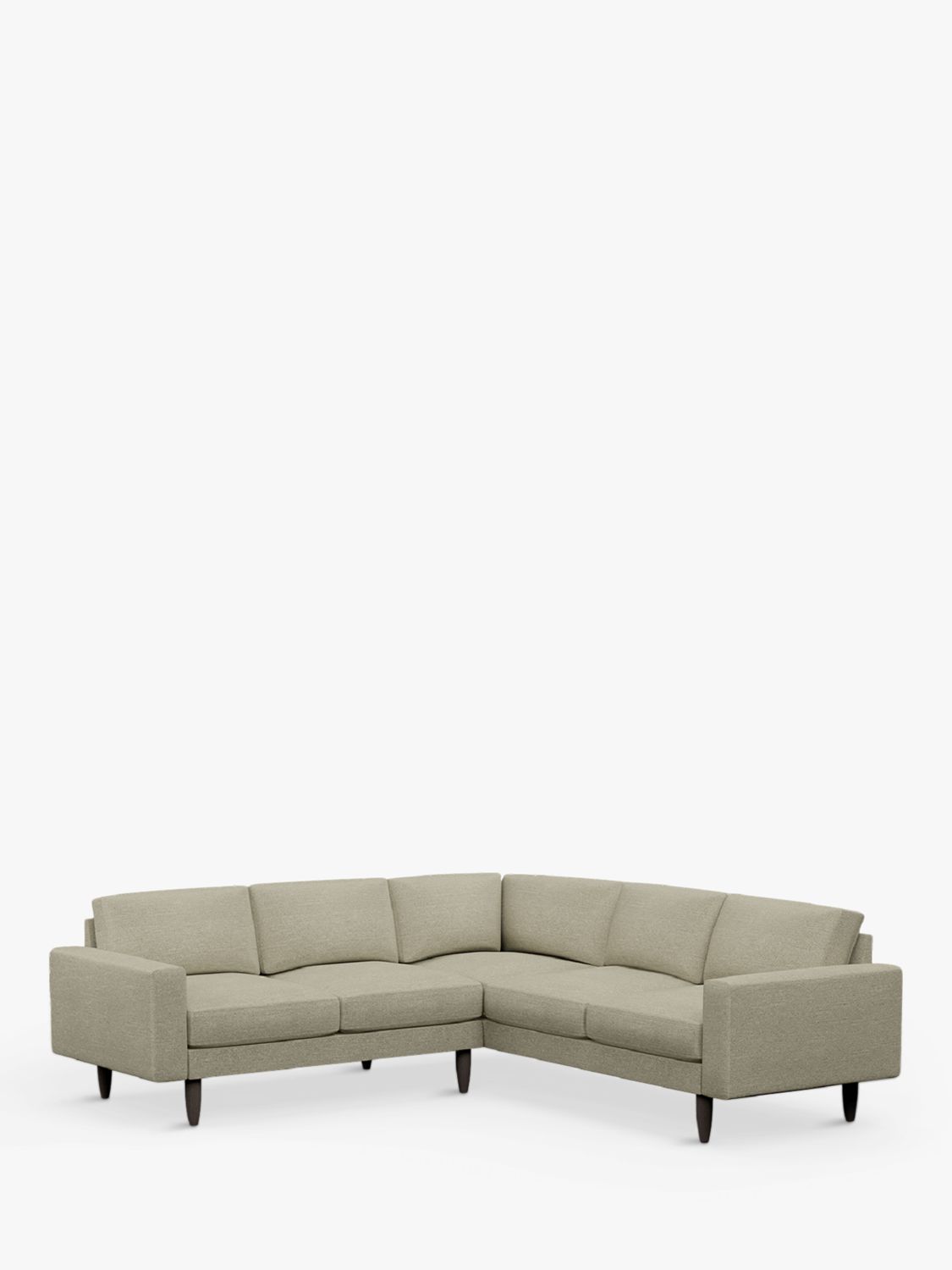 Rise Range, Hutch Rise Block Arm 5 Seater Plus Corner Sofa, Dark Leg, Textured Weave Oatmeal