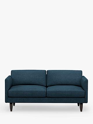 Rise Range, Hutch Rise Curve Arm Large 3 Seater Sofa, Dark Leg, Textured Weave Aegean
