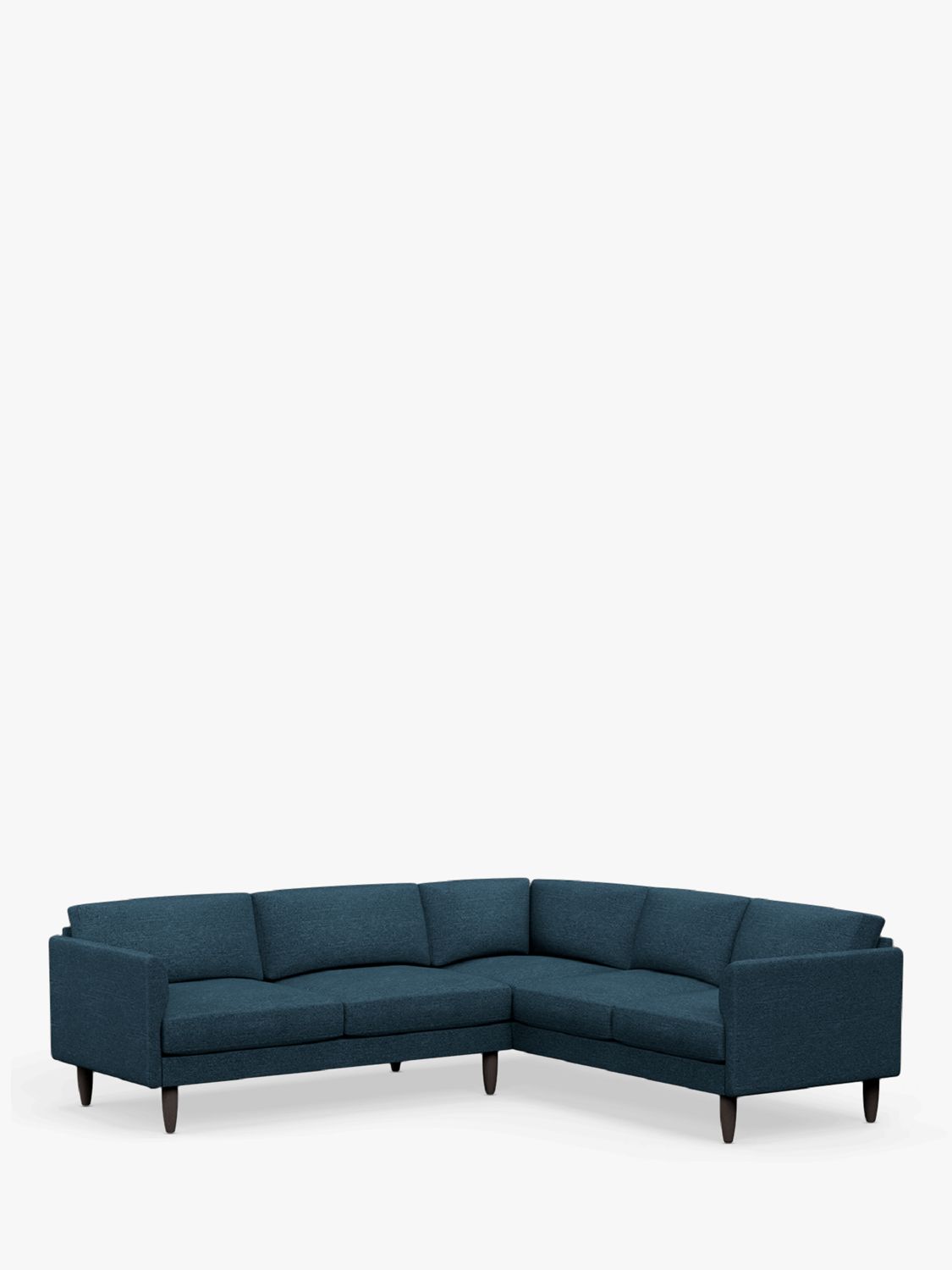 Hutch Rise Curve Arm 6 Seater Corner Sofa, Dark Leg