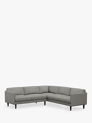 Hutch Rise Curve Arm 7 Seater Corner Sofa, Dark Leg