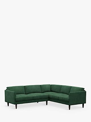 Hutch Rise Curve Arm 6 Seater Corner Sofa, Dark Leg