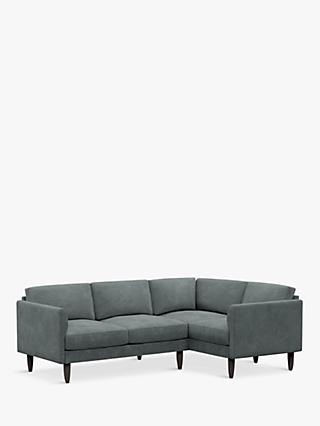 Hutch Rise Curve Arm 4 Seater Corner Sofa, Dark Leg