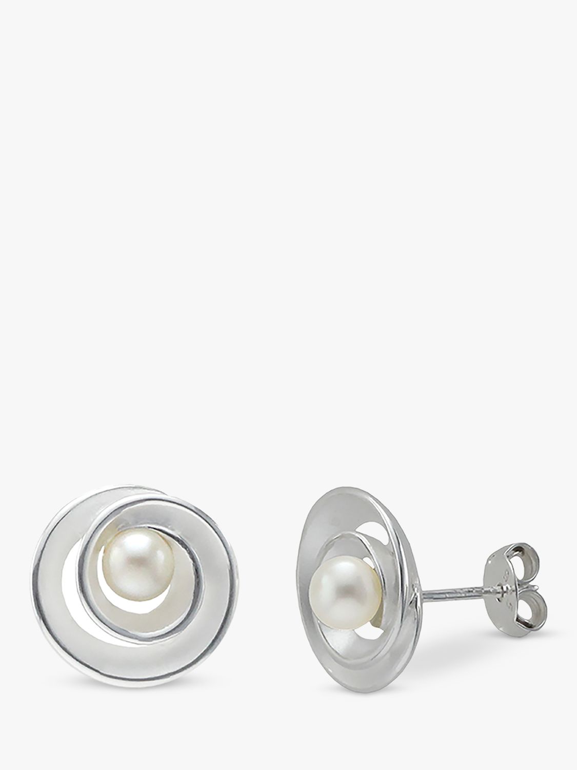 Buy Nina B Sterling Silver Freshwater Pearl Swirl Earring and Pendant Necklace Jewellery Set Online at johnlewis.com