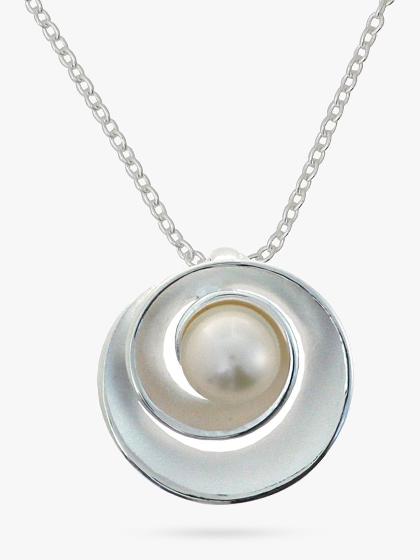 Buy Nina B Sterling Silver Freshwater Pearl Swirl Earring and Pendant Necklace Jewellery Set Online at johnlewis.com