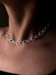 Nina B Open Teardrop Necklace, Silver