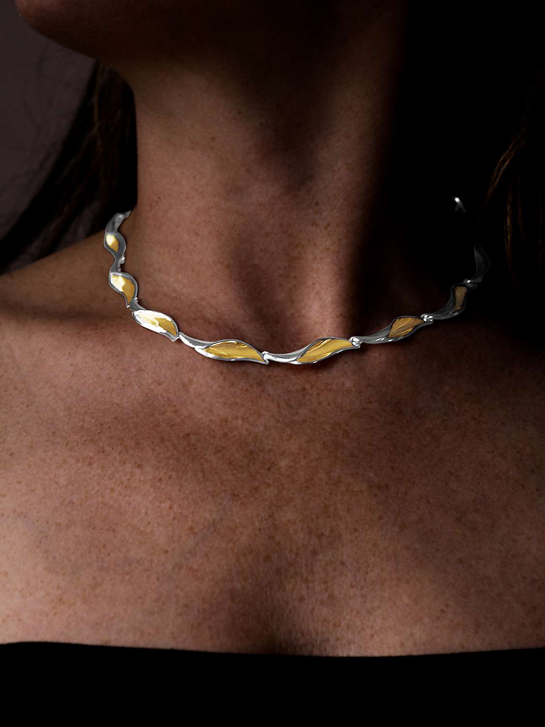 Buy Nina B Lily Two Tone Link Chain Necklace, Silver/Gold Online at johnlewis.com