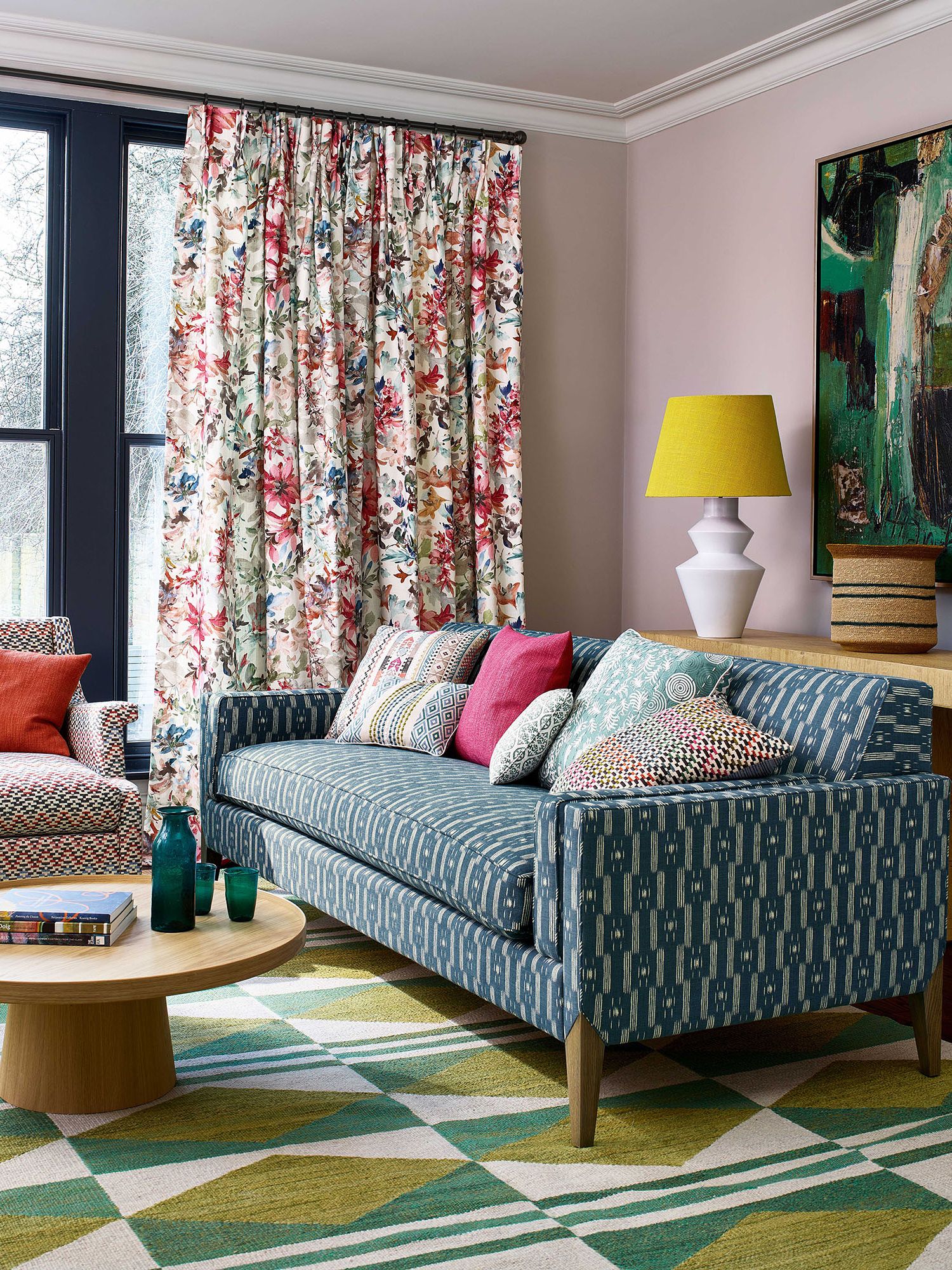 Jane Churchill Sibella Furnishing Fabric, Pink/Green