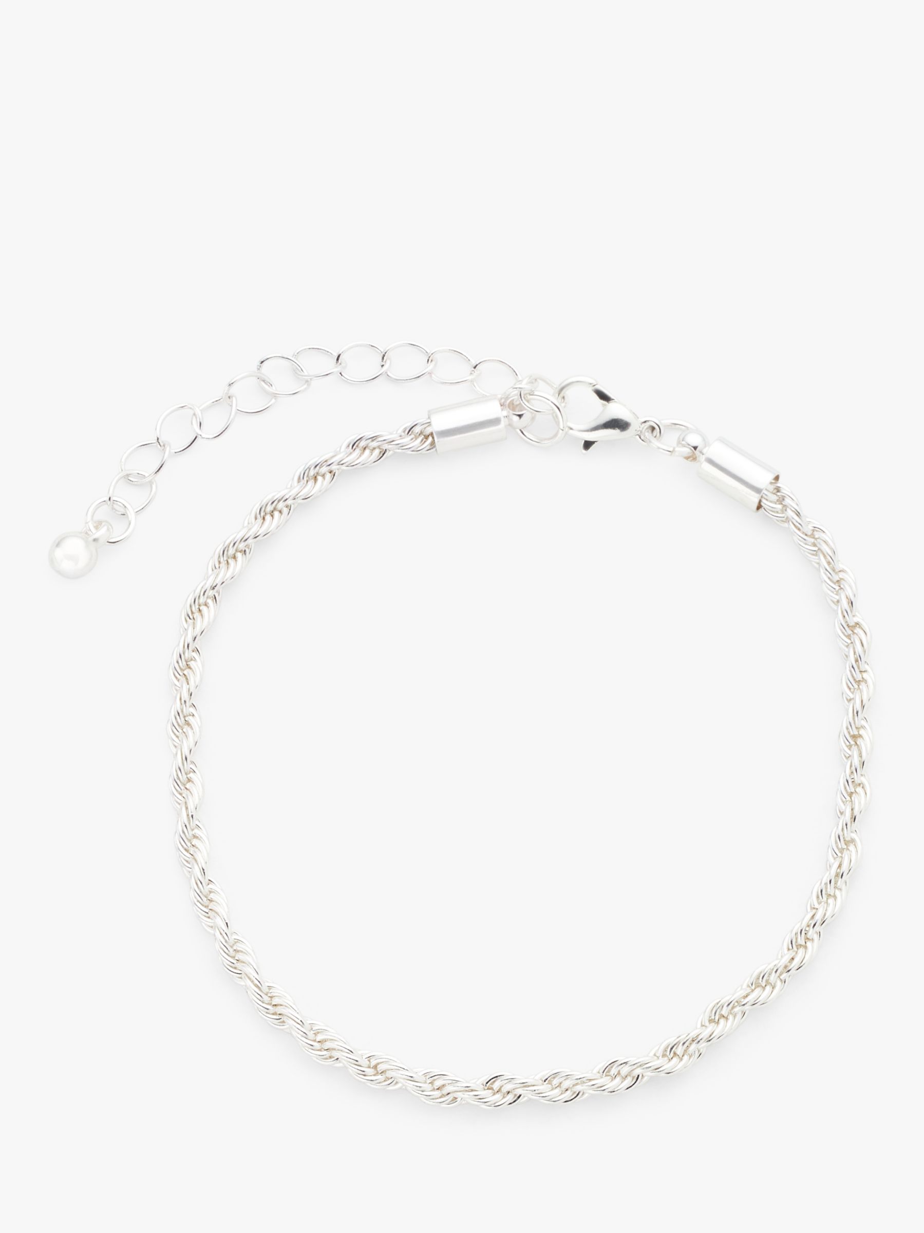 John Lewis Rope Chain Bracelet, Silver at John Lewis & Partners