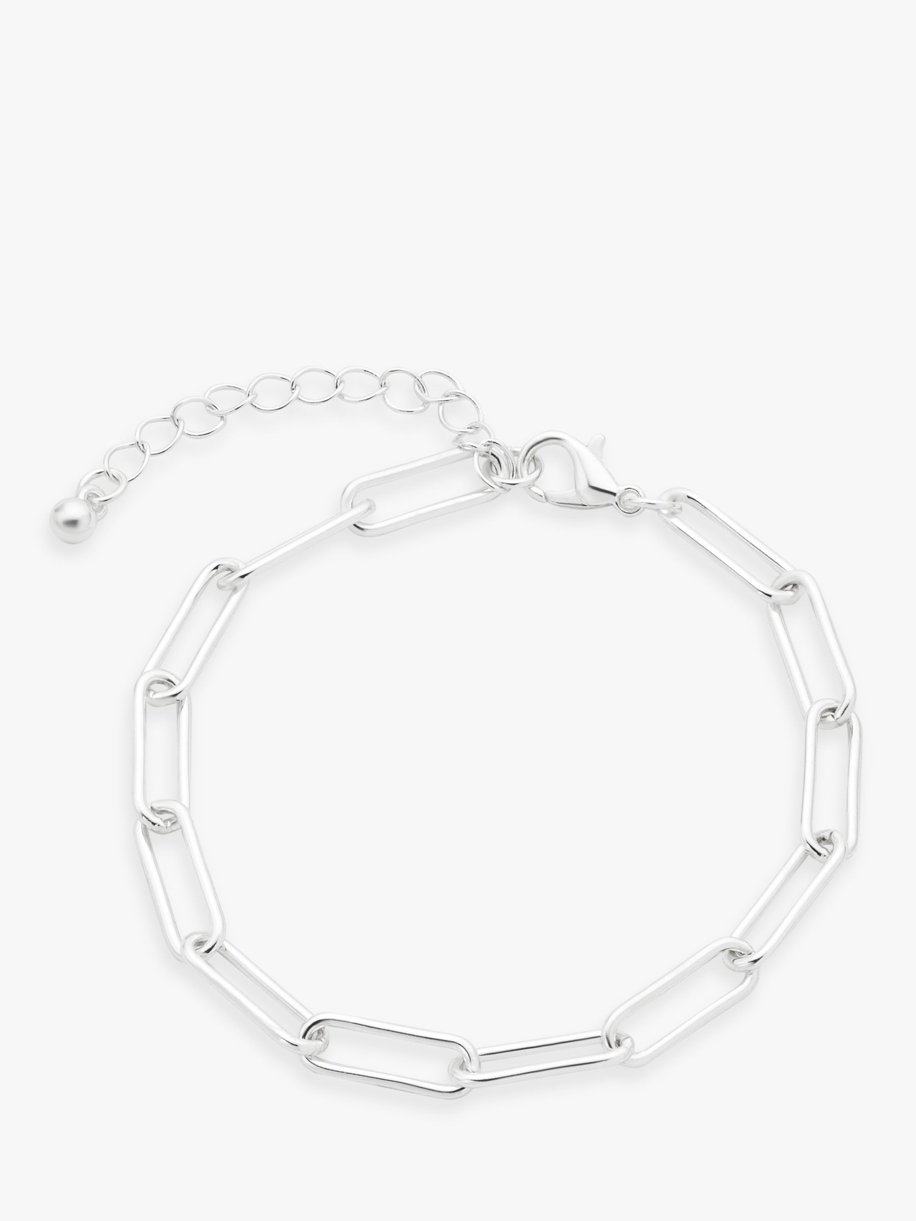 John Lewis Paperclip Link Chain Bracelet, Silver at John Lewis & Partners