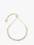 John Lewis Glass Slider Tennis Bracelet, Gold/Multi