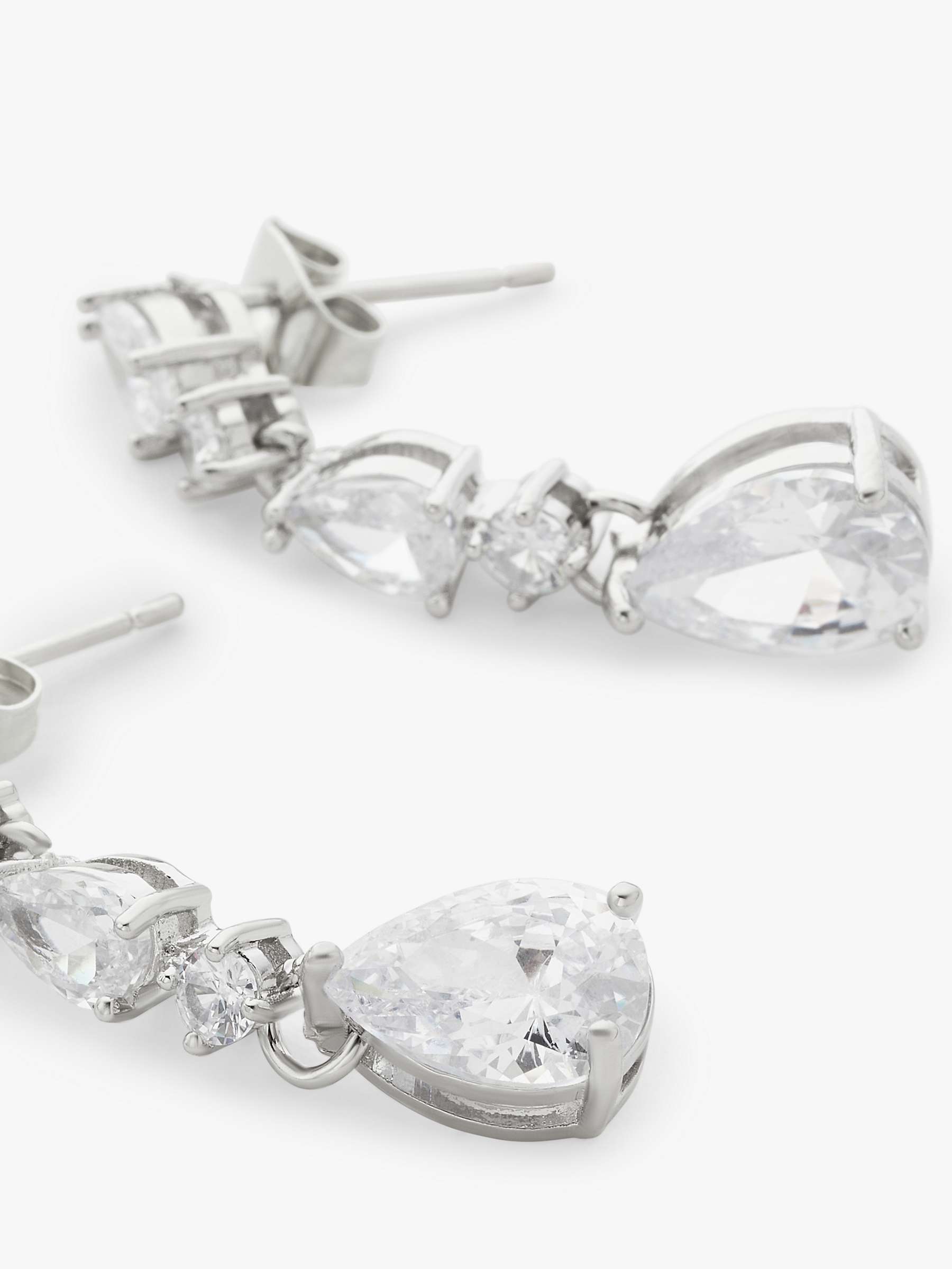 Buy John Lewis Multi Teardrop Cubic Zirconia Earrings, Silver Online at johnlewis.com