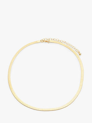 John Lewis Flat Snake Chain Necklace, Gold
