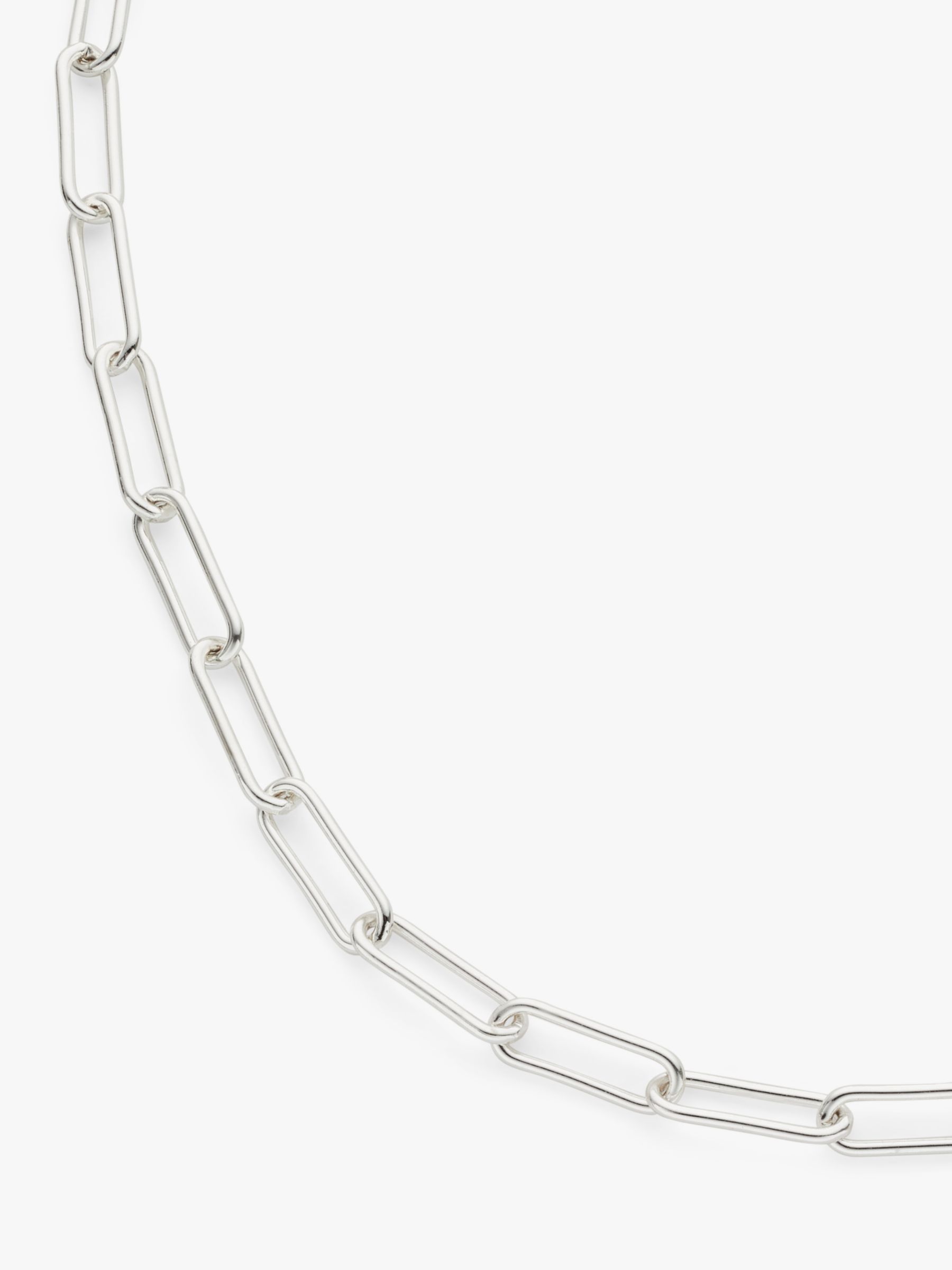 John Lewis Paperclip Link Chain Necklace, Silver at John Lewis & Partners