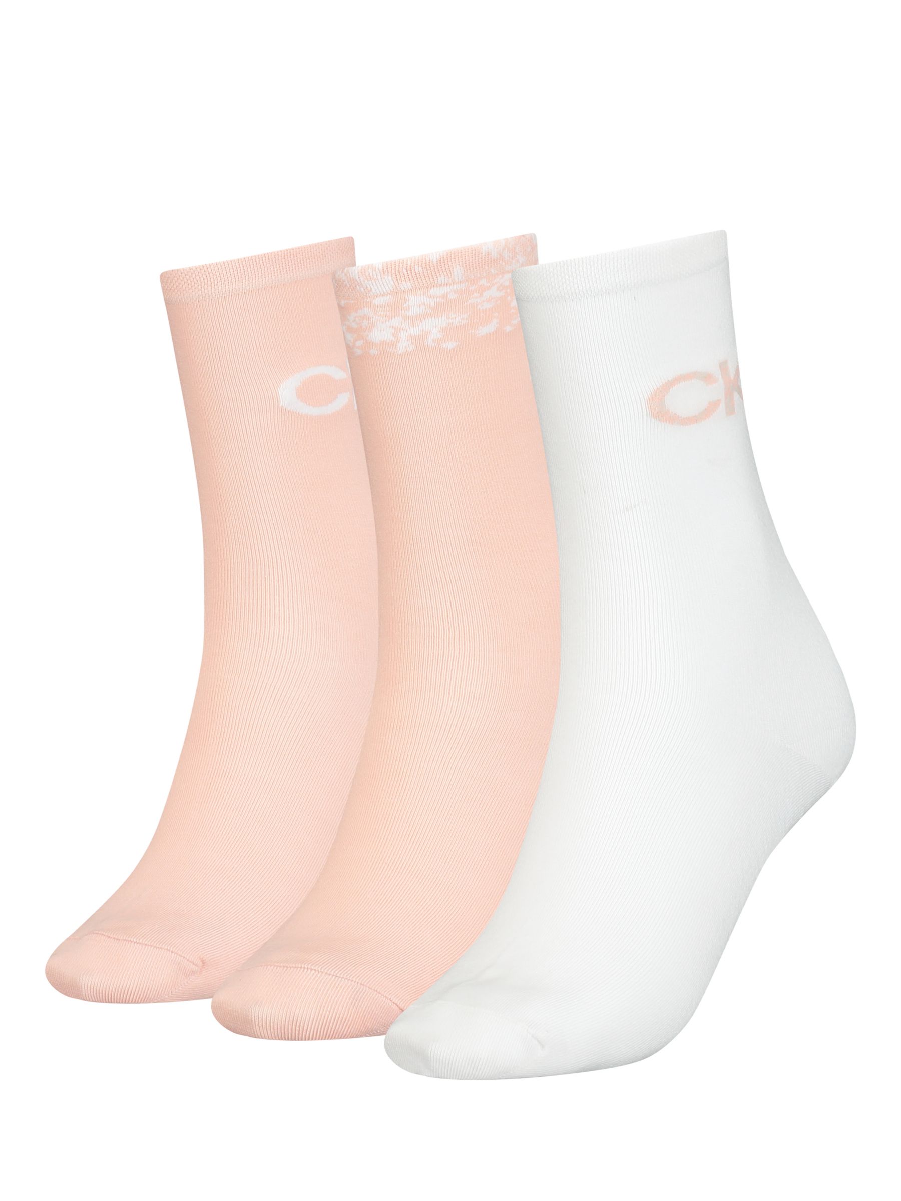 Calvin Klein Crew Socks Gift Set, Pack of 3, Pink Combo