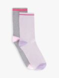 AND/OR Lurex Tipping Organic Cotton Ankle Socks, Pack of 2, Pink/Multi