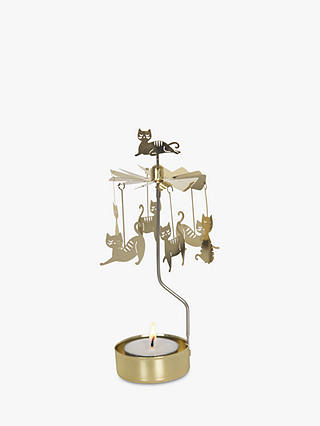 Pluto Produkter Cat Spinner Tealight Candle Holder, Gold