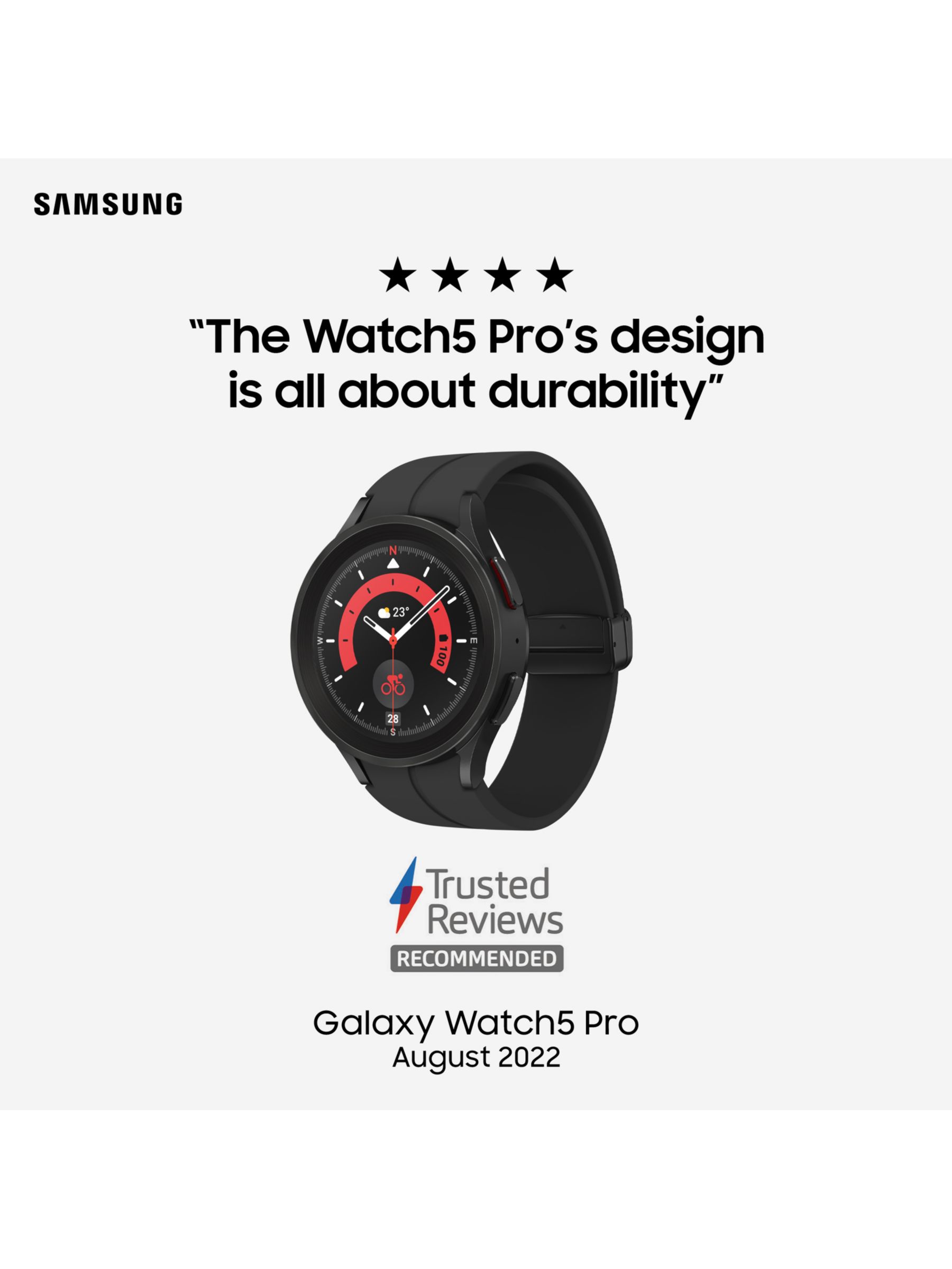 Samsung Galaxy Watch5 Pro, Bluetooth, mm, Titanium with Silicone